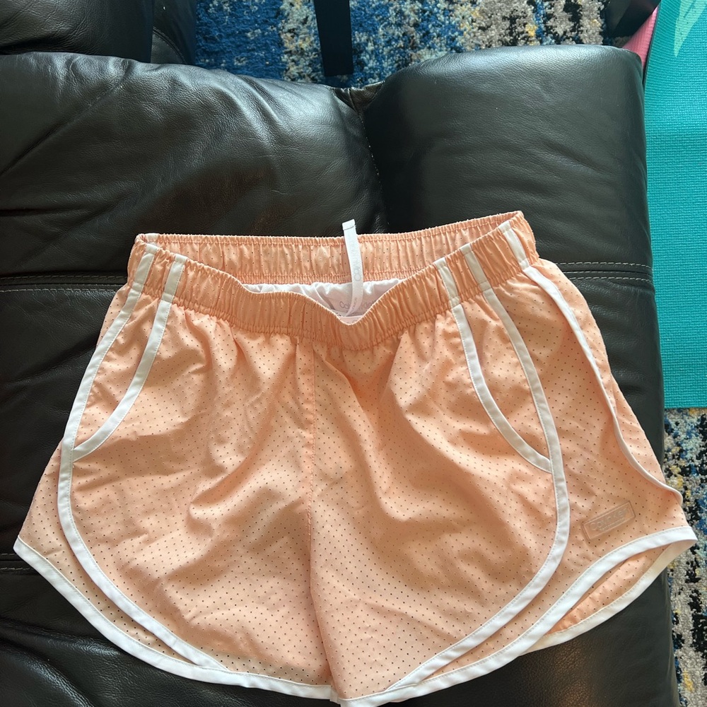 Calvin Klein Performance Orange Athletic Shorts with Curved Hem